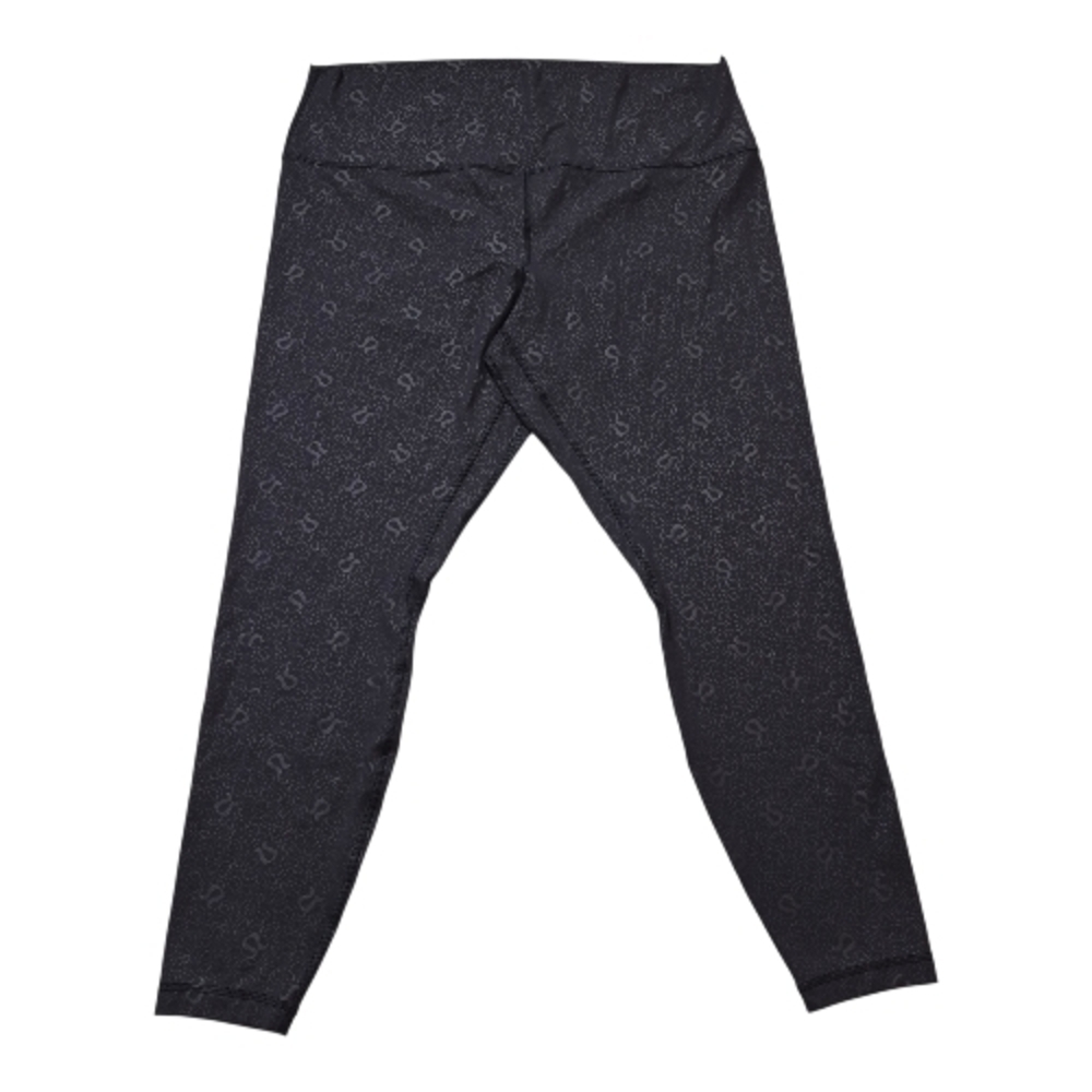 Lululemon Leggings Align High Rise Yogo Emboss Black/Black Logo Women's Size 20